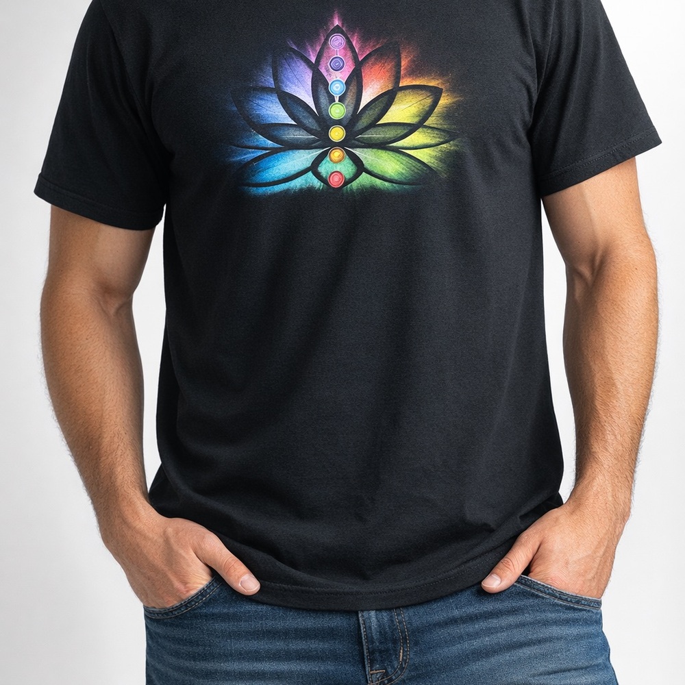 Port and Company Black Chakra Graphic T-shirt size XL
